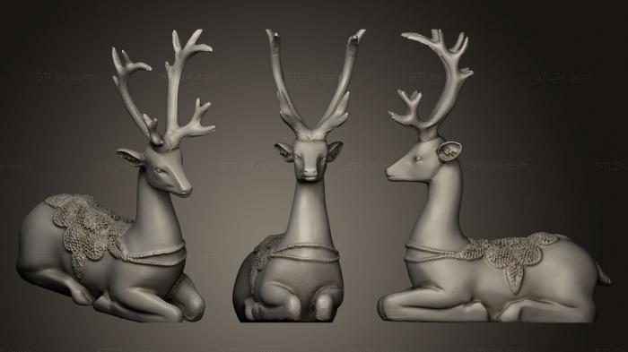 Статуэтки животных (Олень, STKJ_0524) 3D модель для ЧПУ станка